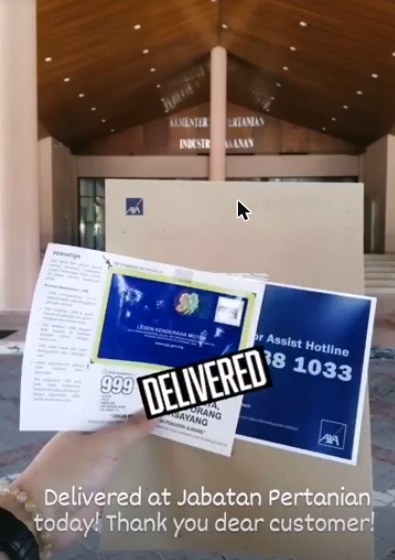 Delivery at Jabatan Pertanian